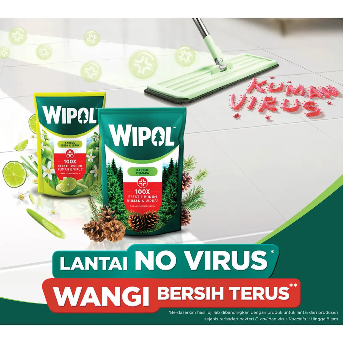lantai keramik kusam akibat sering dipel dengan Wipol